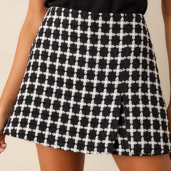 Red Dress Autumn Serenade Black Tweed Mini Skort Size LL / Multi - Picture 2 of 3